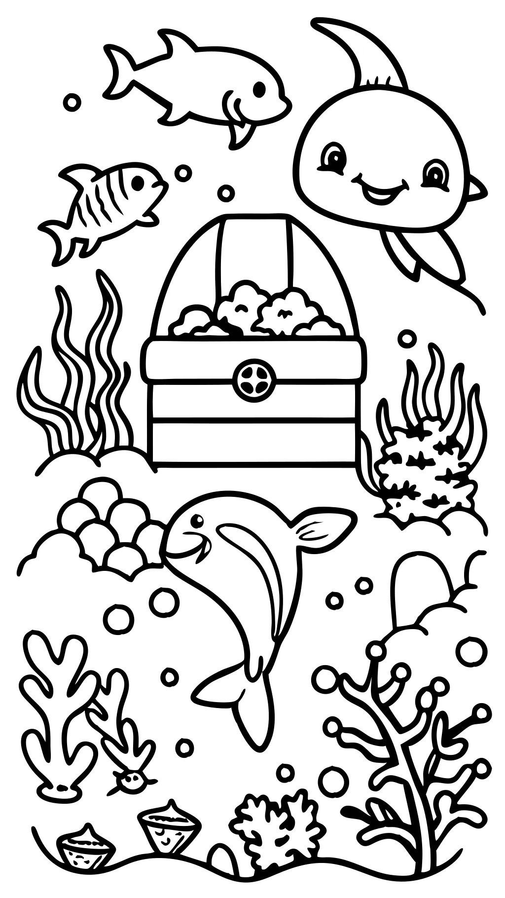 Sous la page de coloriage de la mer